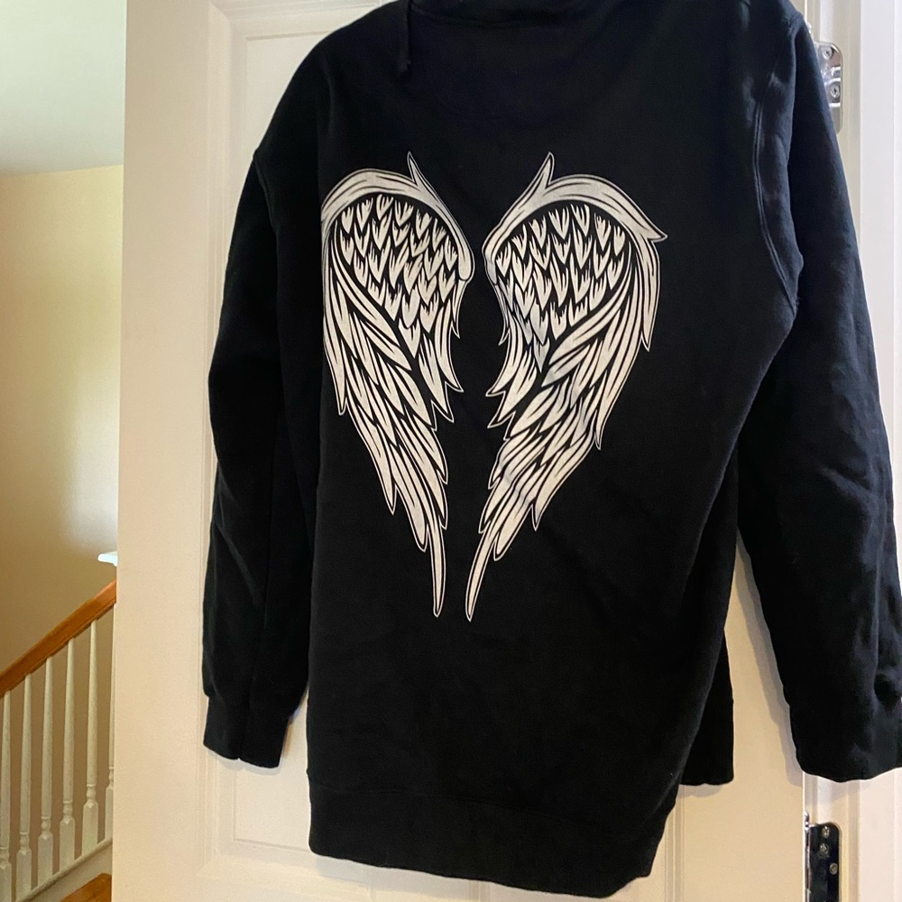 Angel wing zip up sweatshirt